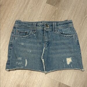 Vintage SO So Real So Right Distressed and Embellished Mini Skirt
